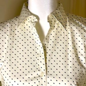 NEW! 🔖  Ralph Lauren Ivory/Blk Polka-Dot Blouse XS